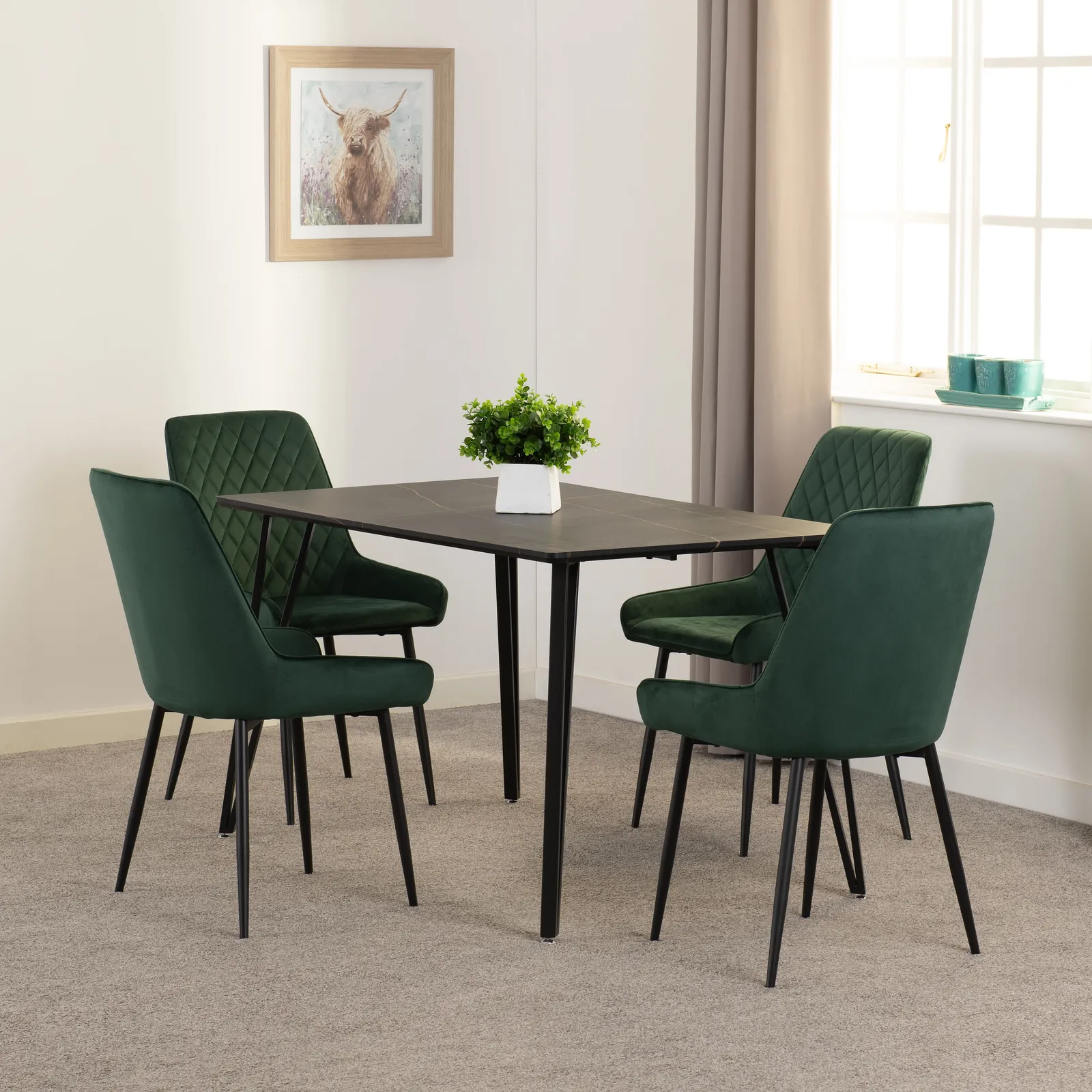 Seconique Marlow & Avery Dining Set in Emerald 1