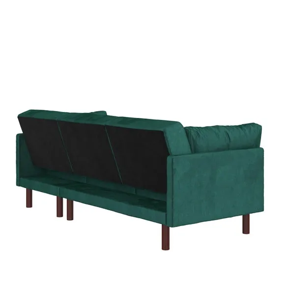 Clair Velvet Sprung Seat Corner Chaise Double Sofa Bed 5