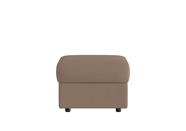 Vito Leather Storage Footstool - Torello Taupe
