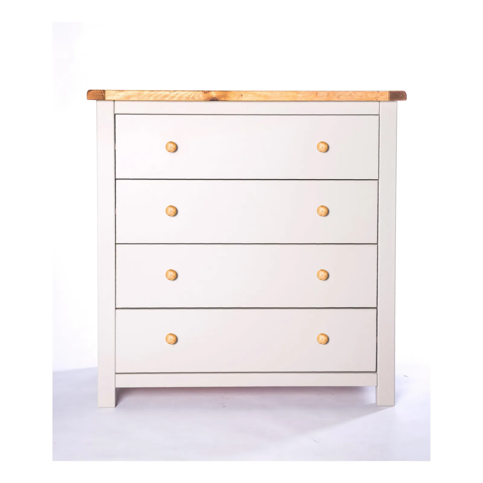 Cabinet Bits Argenta 4 Drawer Chest of Drawers Wood Knob in Light Grey 2