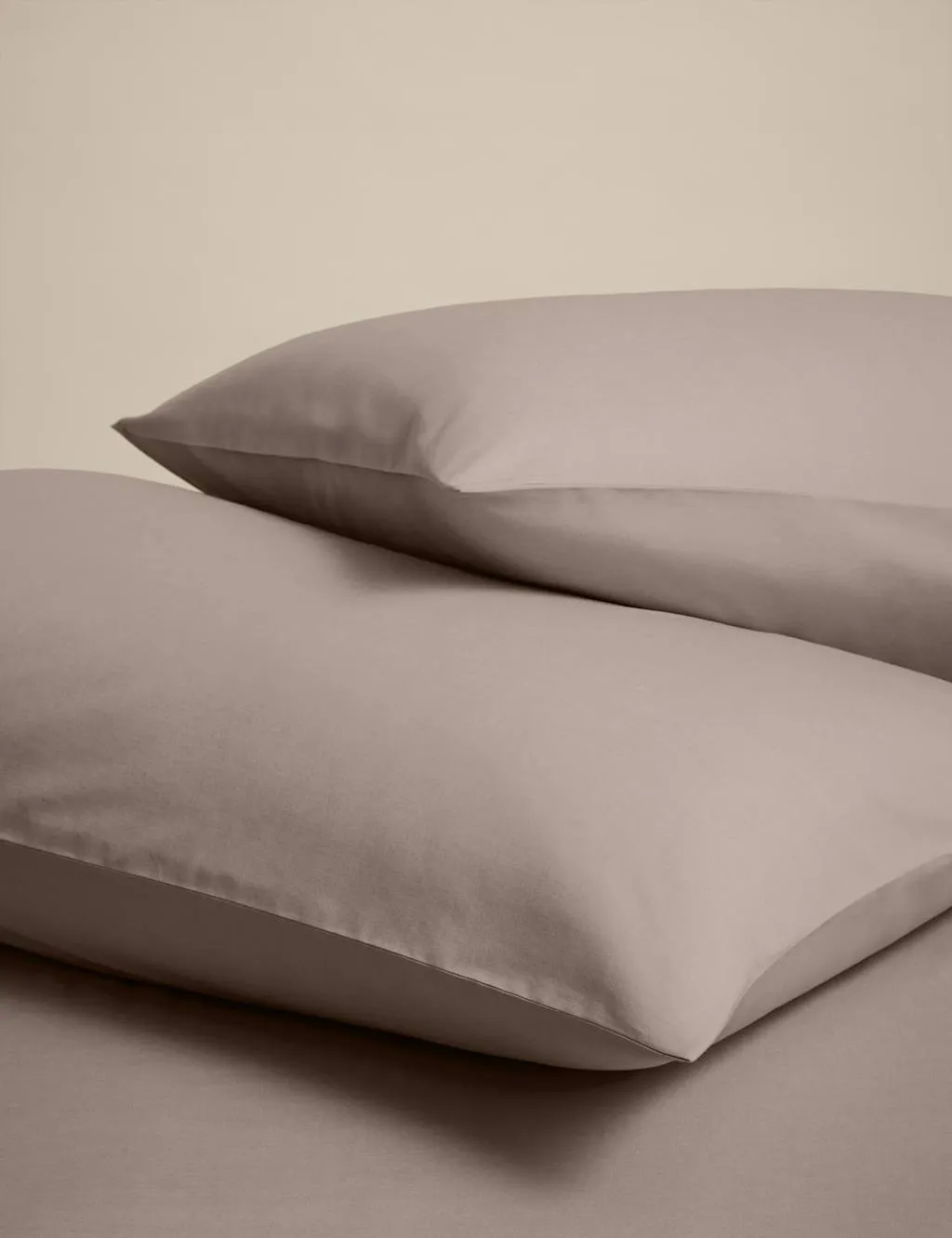 M&S 2 Pack Cotton Rich Pillowcases Putty