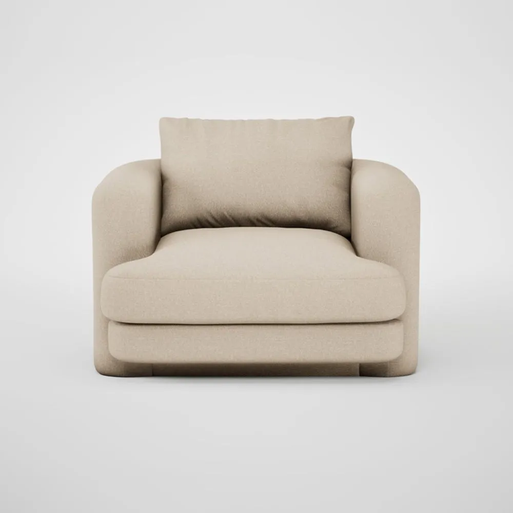 Heal's Rafi Swivel Armchair Brushed Cotton Oat 1