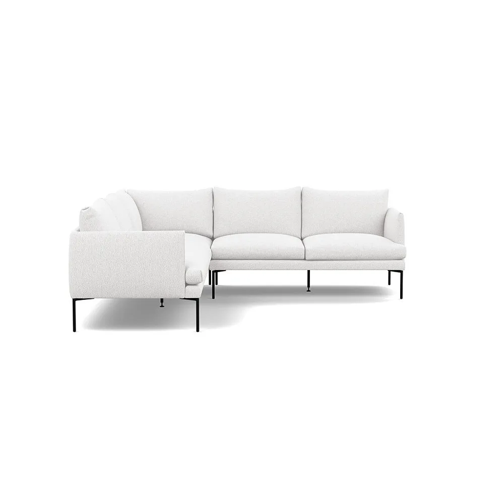 Heal's Matera Large Corner Sofa Loop Boucle Polar Black Feet