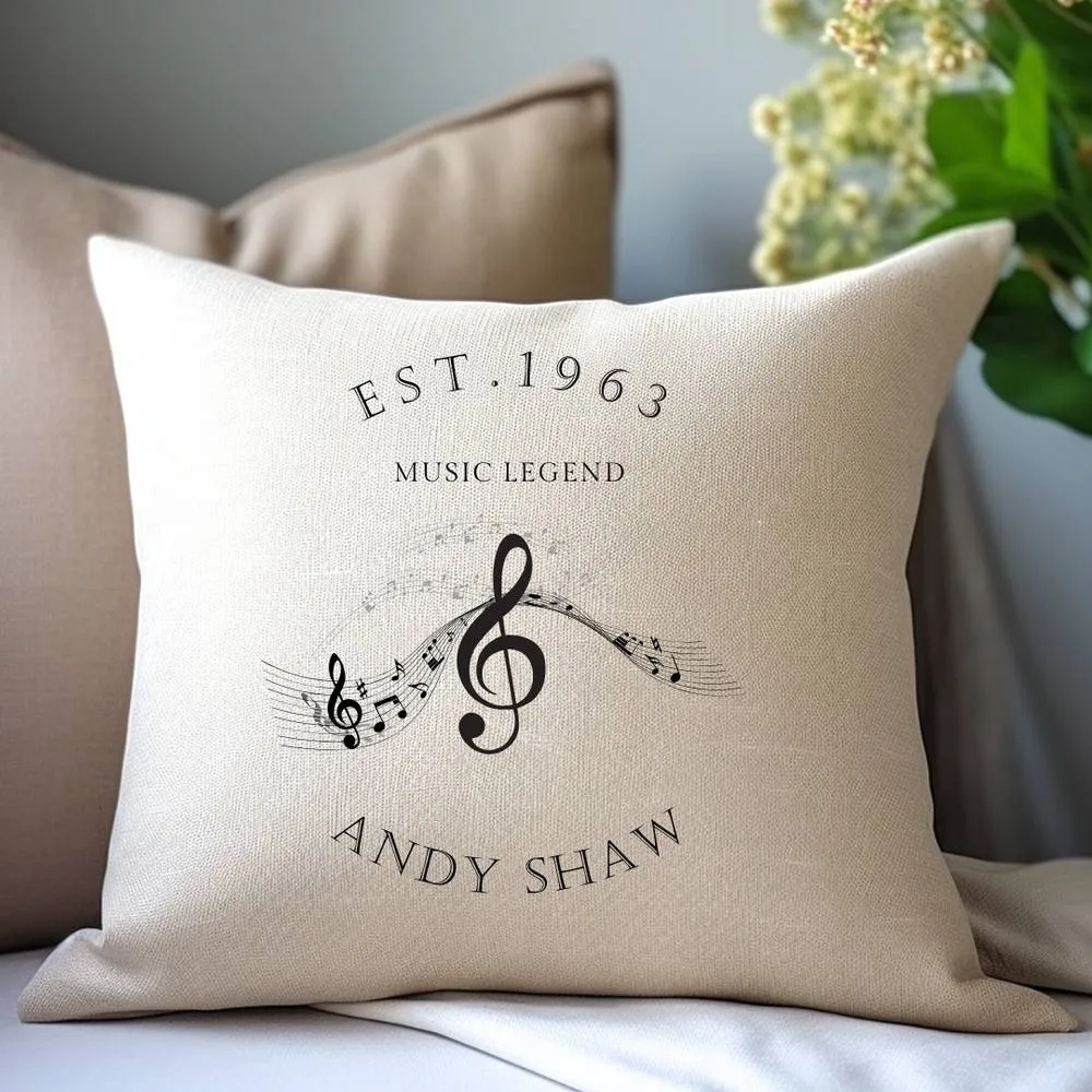 Aye Do Gifts Personalised Musicians Cushion Gift in Cream