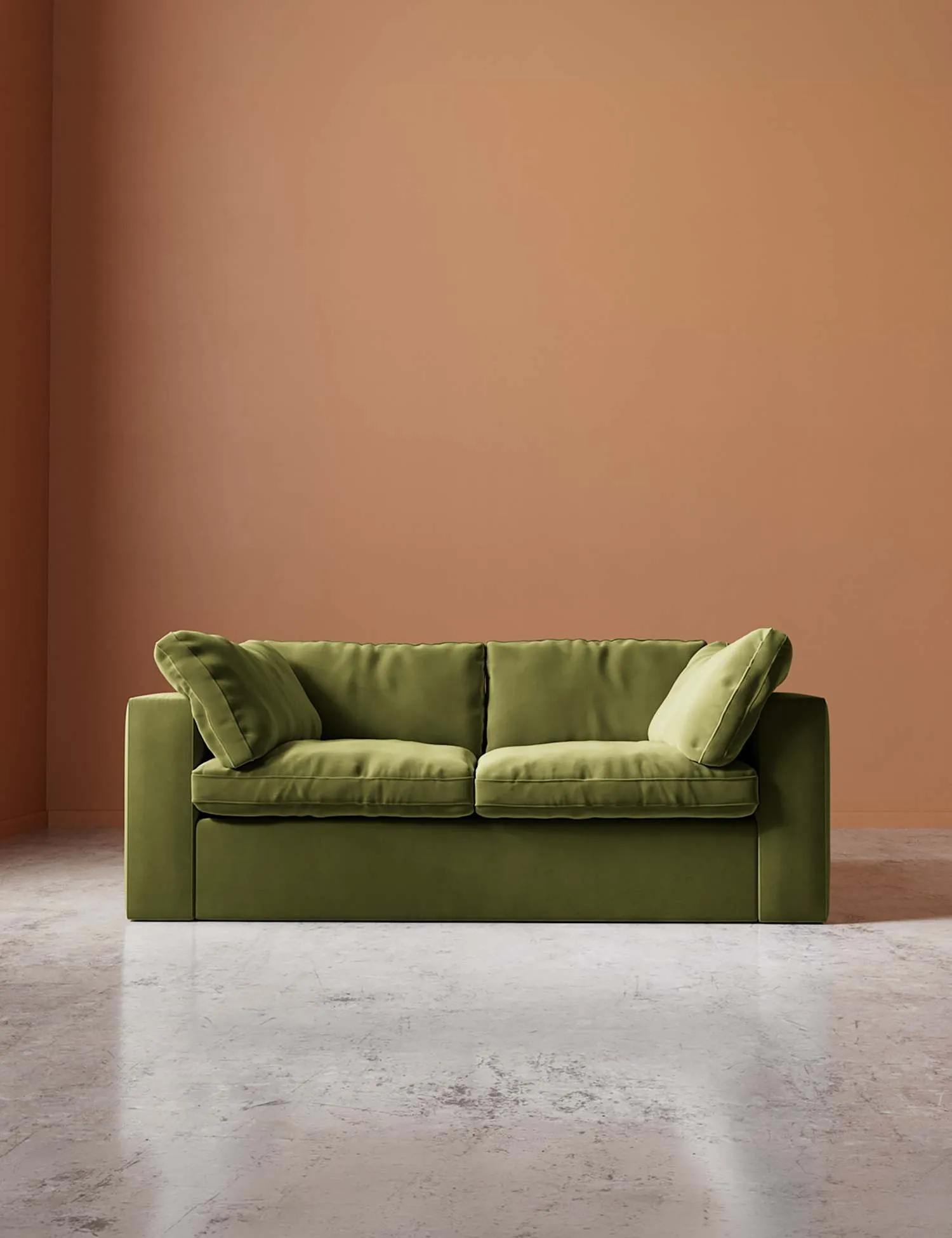 Swoon Velvet 2 Seater Sofa Green
