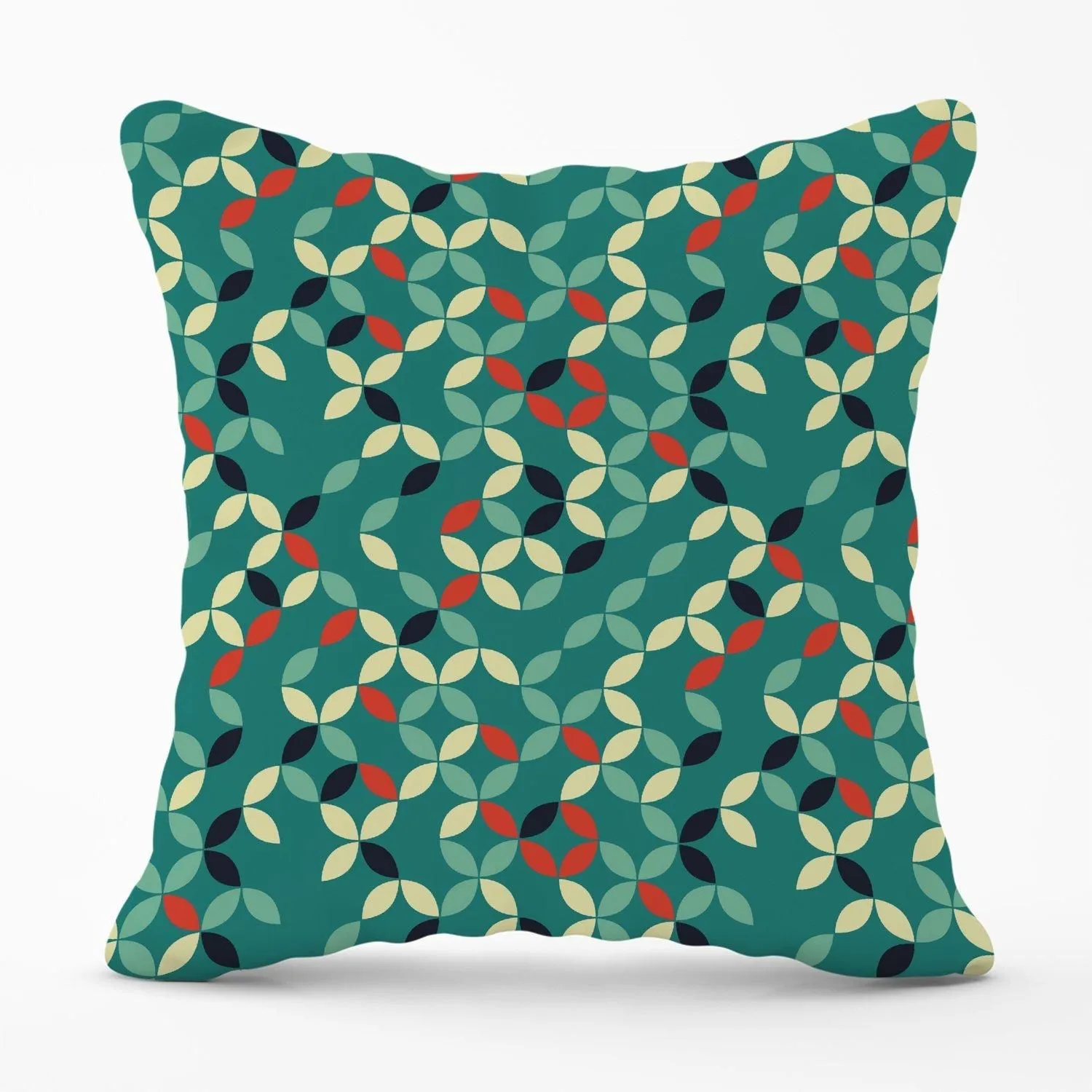 Warren Reed - Designer Geometric Pattern Design Outdoor Cushion in Green