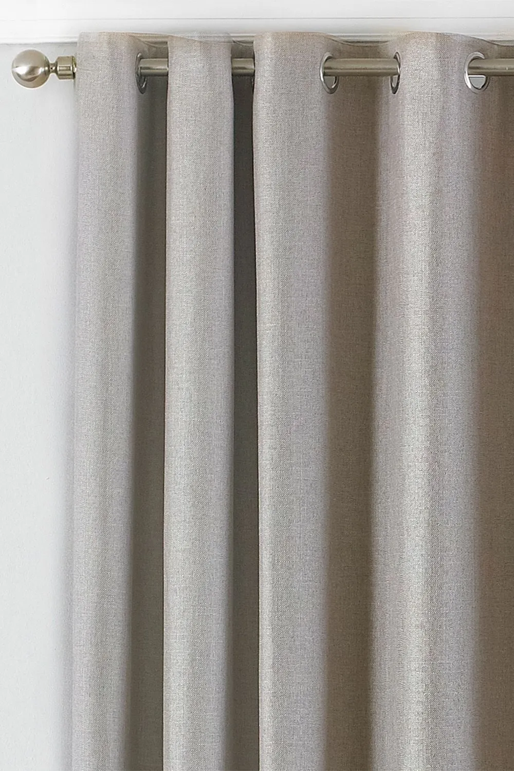 Paoletti Atlantic Twill Woven Eyelet Curtains in Natural 2