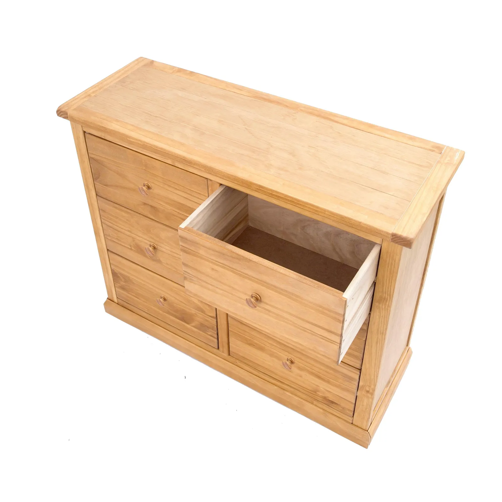 Cabinet Bits Lucca 6 Drawer Chest of Drawers Wood Knob in Light Brown 4