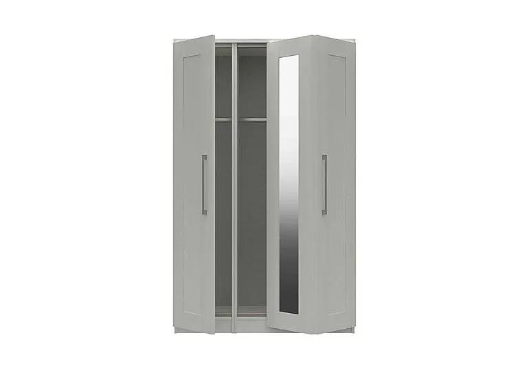 Fenchurch 3 Door Bifold Wardrobe with Mirror - White