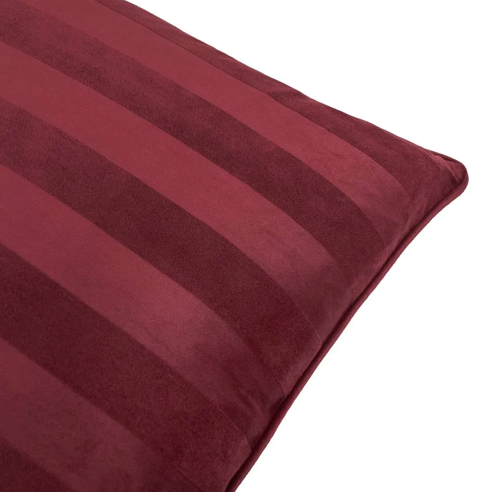 Paoletti Regency Stripe Velvet Cushion in Burgundy 3