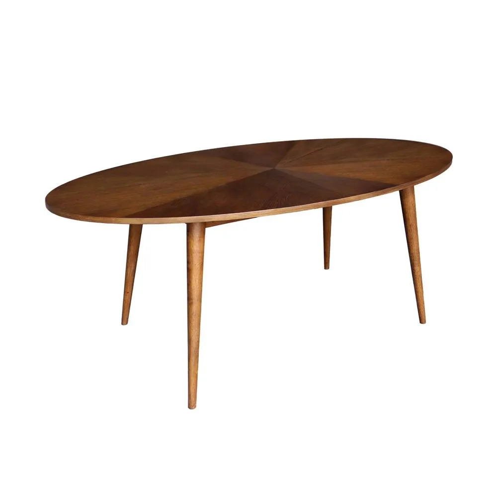sweeek Oval dining table rubber wood & oak veneer 6 places in Dark Brown 2