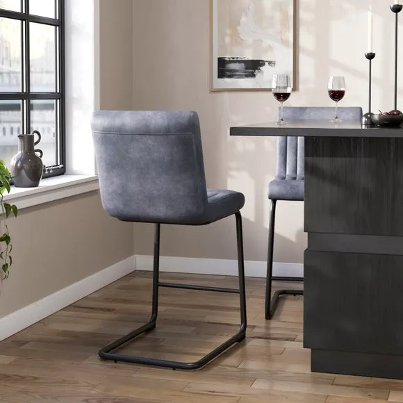 Felix Counter Height Cantilever Bar Stool, Faux Leather 2