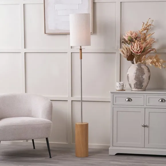 Pacific Lifestyle Bonham Wood Veneer and Metal Floor Lamp