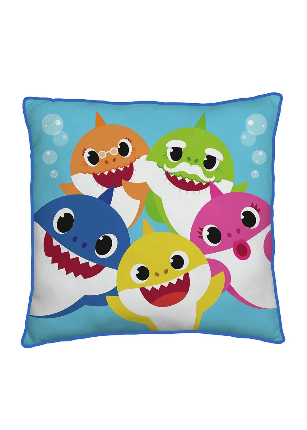 Baby Shark Family Square Cushion - Multicoloured - 40x40cm