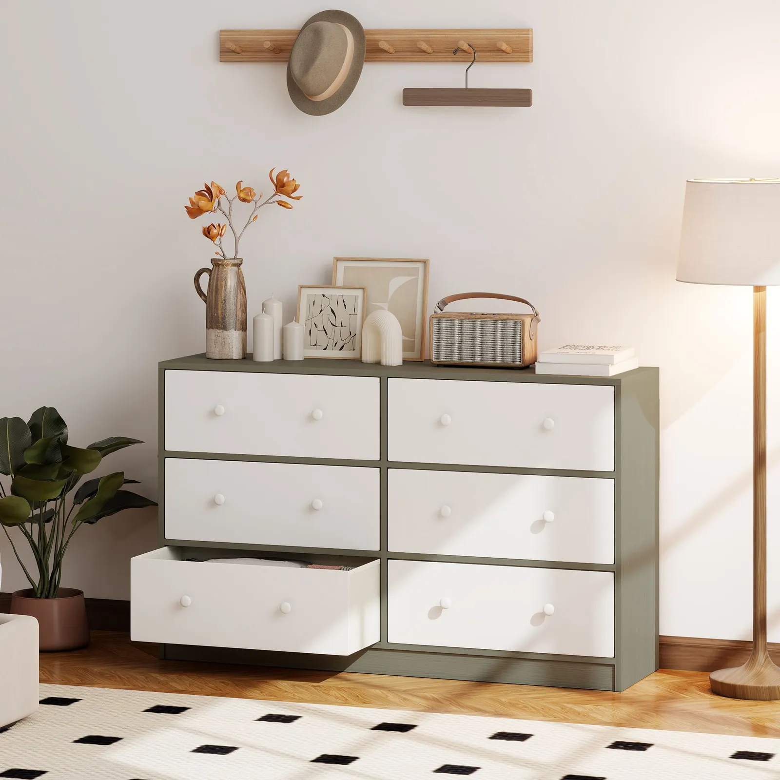 HOMCOM Chest of Drawers, Drawer Dresser for Bedroom in White 2