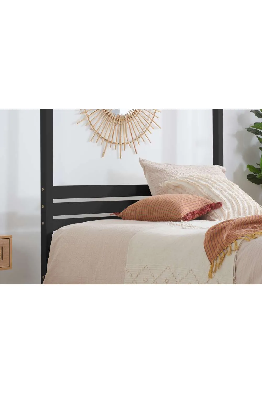 Birlea Four Poster Bed Frame Solid Wood 4 Poster Canopy Mercia in Black 3