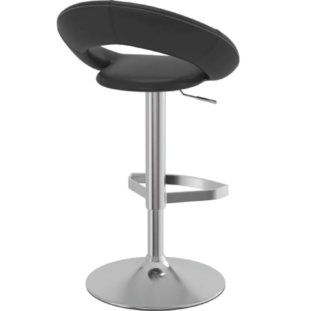 netfurniture Stylon Stylish Kitchen Bar Stool Brushed Moon Padded Seat in Black 5