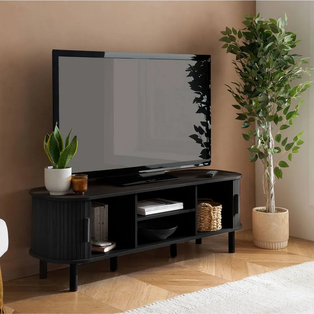 Birlea Axel Fluted Small TV Unit in Black 2
