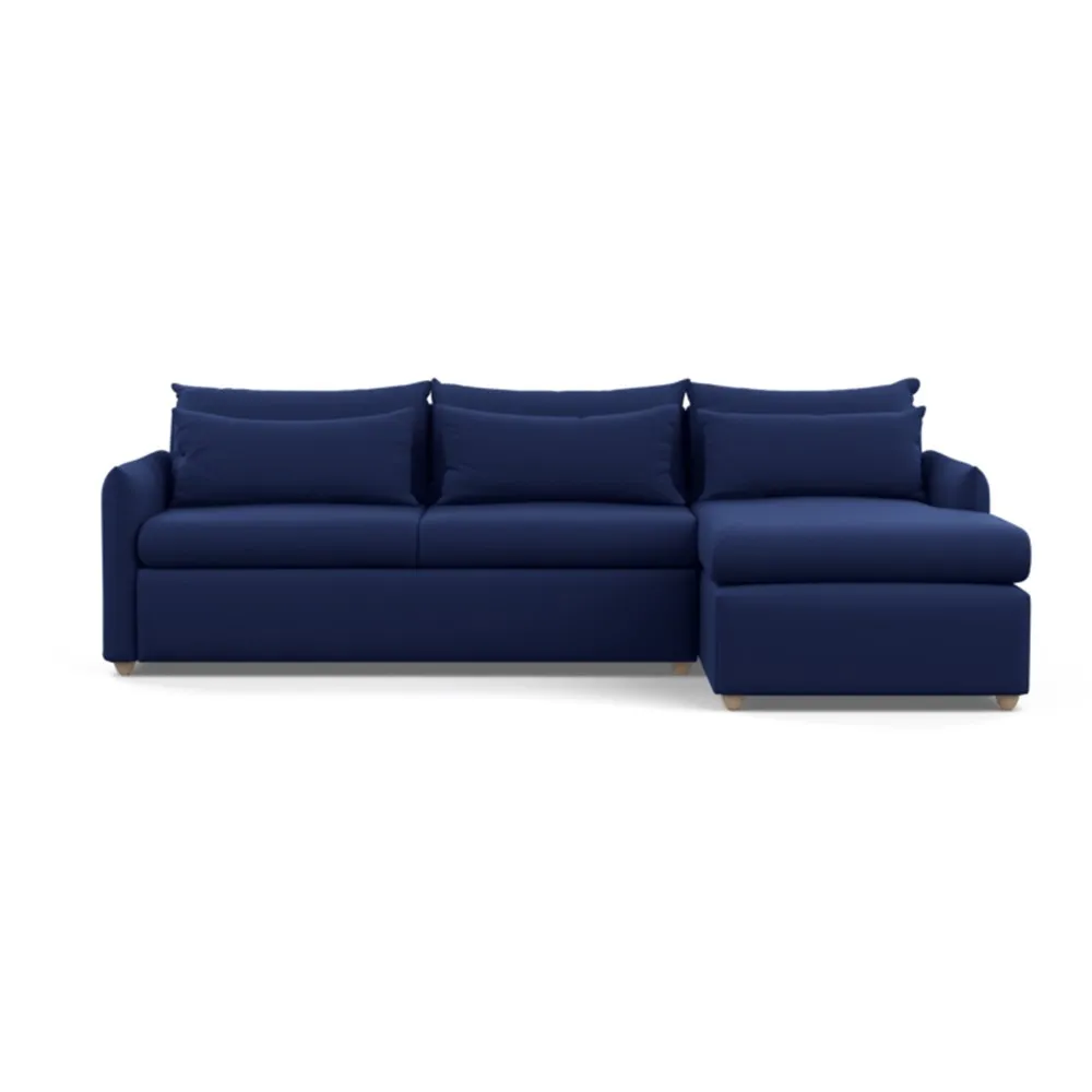 Heal's Pillow Large Right Hand Corner Chaise Melton Wool New Navy Natural