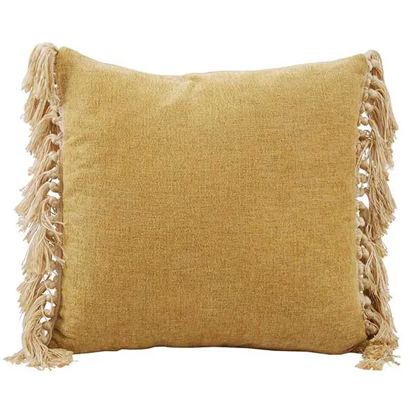 Olive Fringe Cushion
