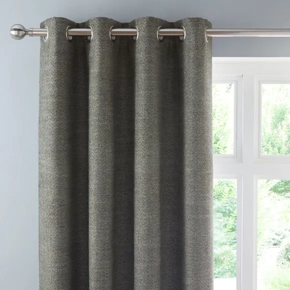 Churchgate Swithland Herringbone Eyelet Curtains (Blackout Available) 1