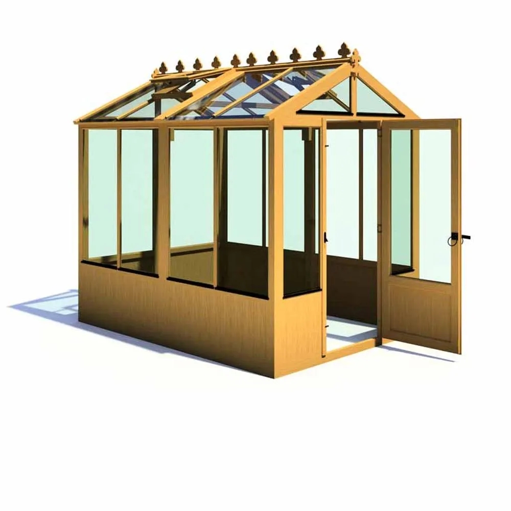 Shires Holkham 6 x 8 Greenhouse - Timber - L238 x W179 x H237.3 cm in Light Brown 5