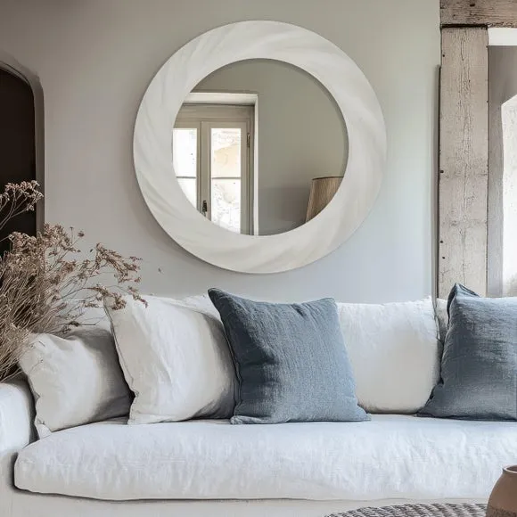 Cedar and Sage Harvest Twist Round Wall Mirror
