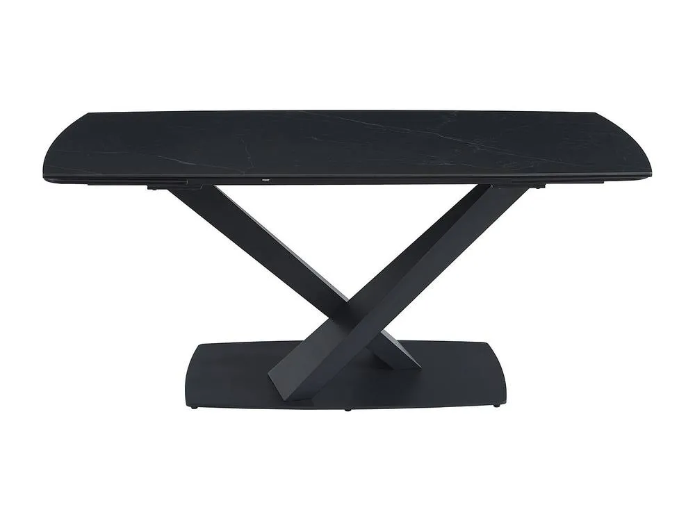 Vente-unique 6 - 10 Seater Extendable Dining Table In Tempered Glass, Ceramic and in Black 2