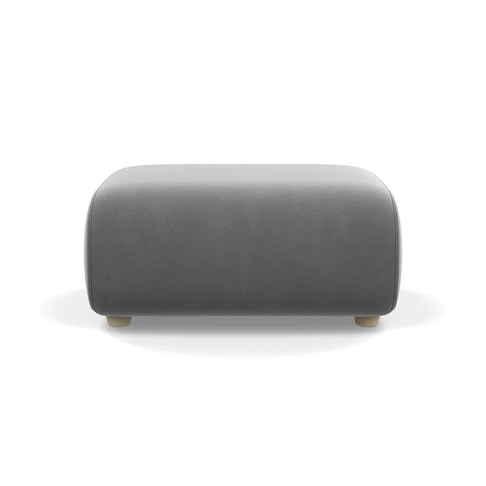 Heal's Lilli Ottoman Smart Velvet Mercury Natural Beech Feet