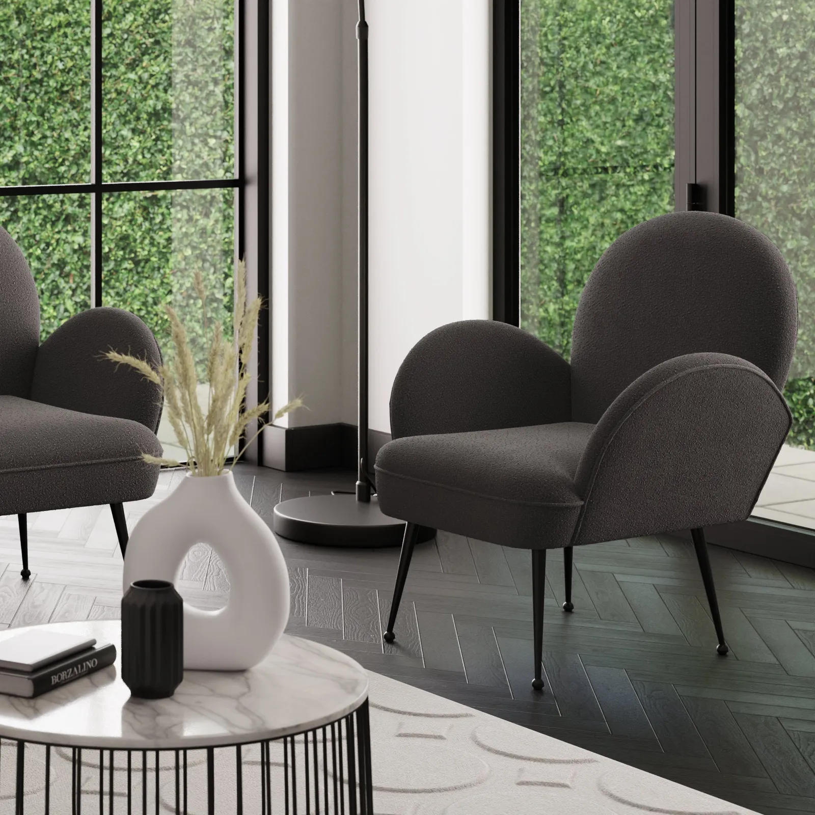 Kit Boucle Chair Charcoal