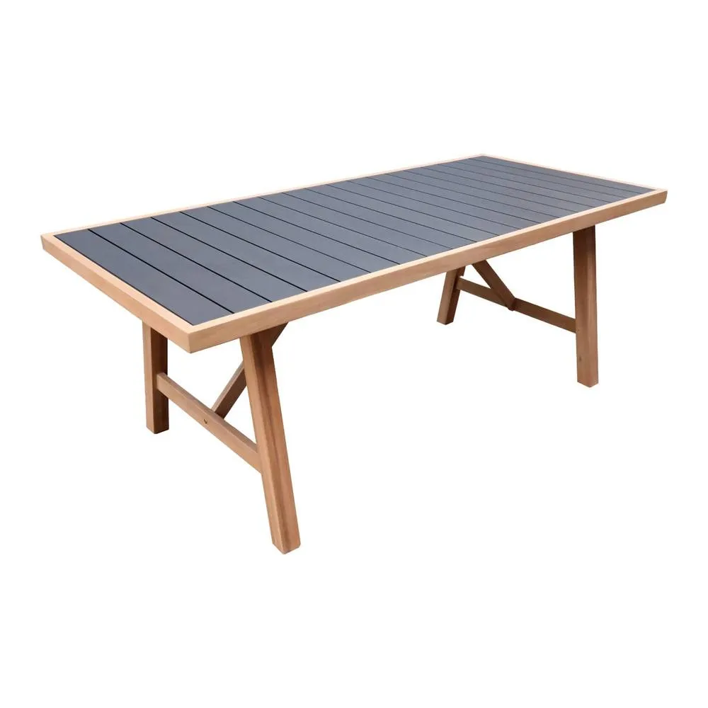 sweeek Acacia wood & aluminium garden table + 8 chairs in Dark Grey 3