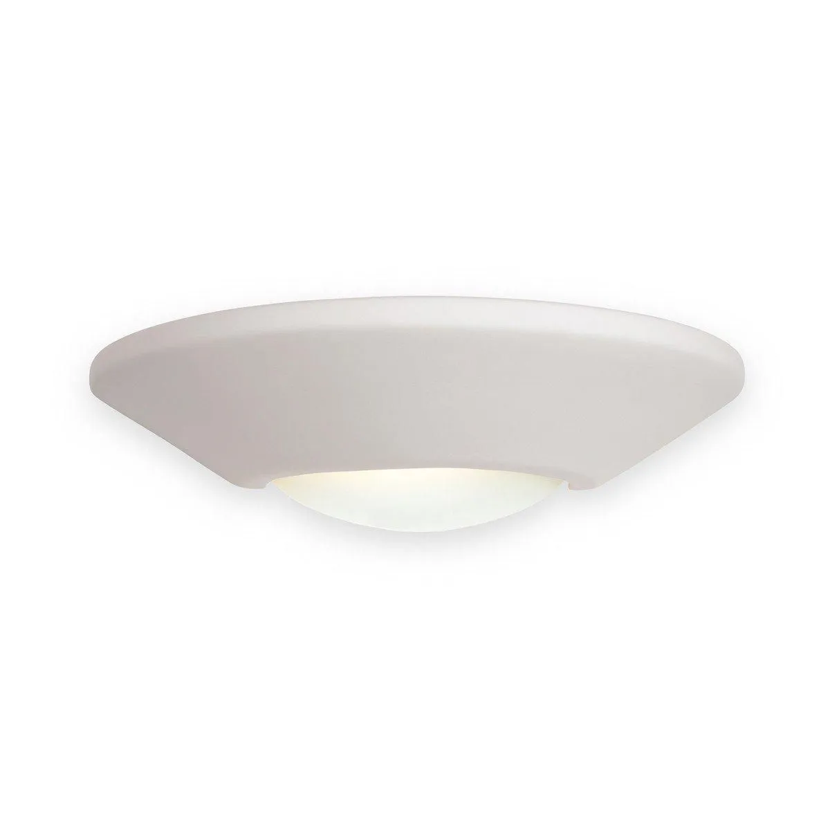 Netlighting Ceramic 1 Light Indoor Wall Uplighter 100W Unglazed Acid White Glass E27 in Clear