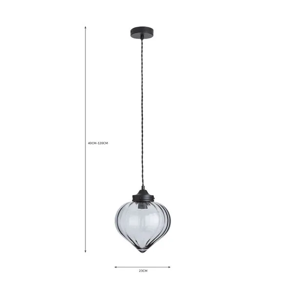 Voyager Smoked Glass Pendant Light 6