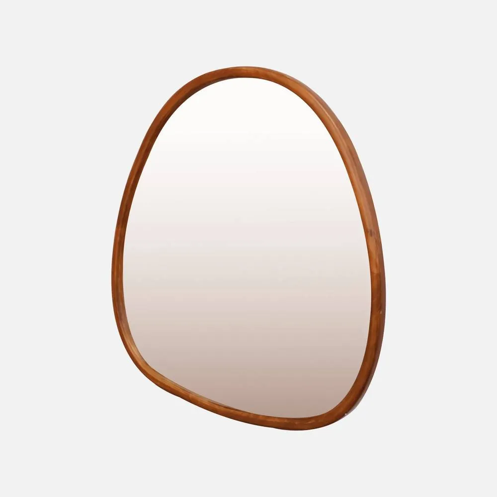 sweeek 55cm oval wooden mirror in Dark Brown 3