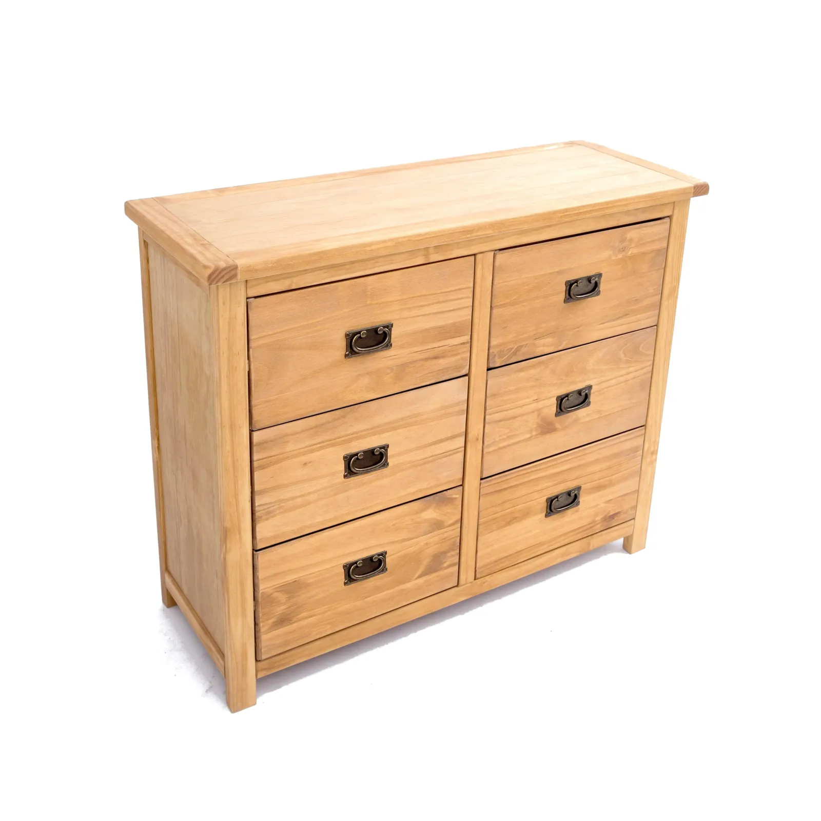 Cabinet Bits Lugo 6 Drawer Chest of Drawers Bras Drop Handle in Light Brown 3