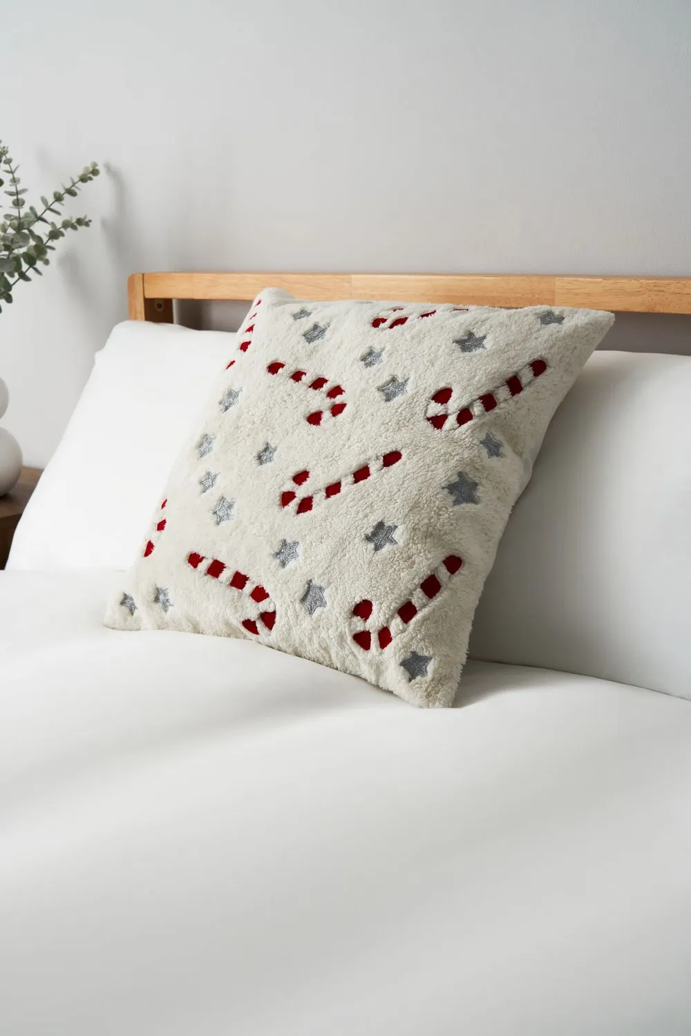 BHS Christmas Candy Cane Cushion in Red