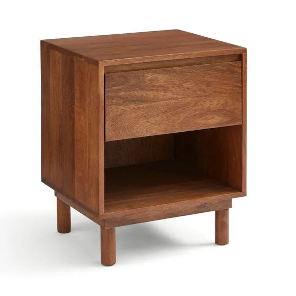 Brannock 1 Drawer Bedside Table, Mid Stained Mango Wood 6