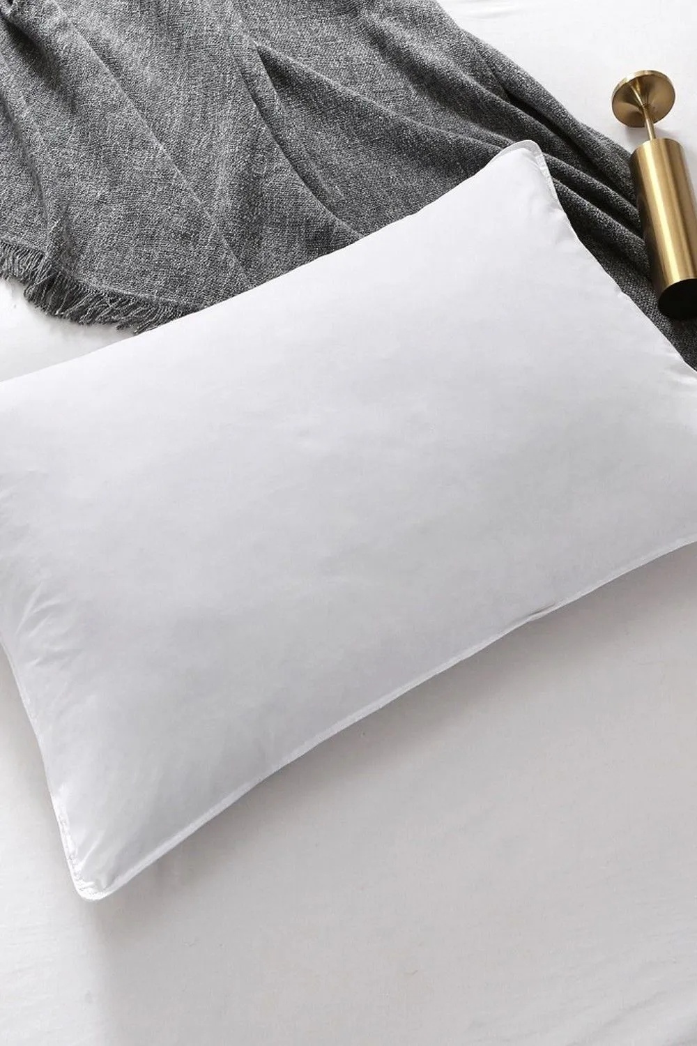 HomeSpace Direct Duck Feather & Down Pillow Pair with Cotton Cover in White