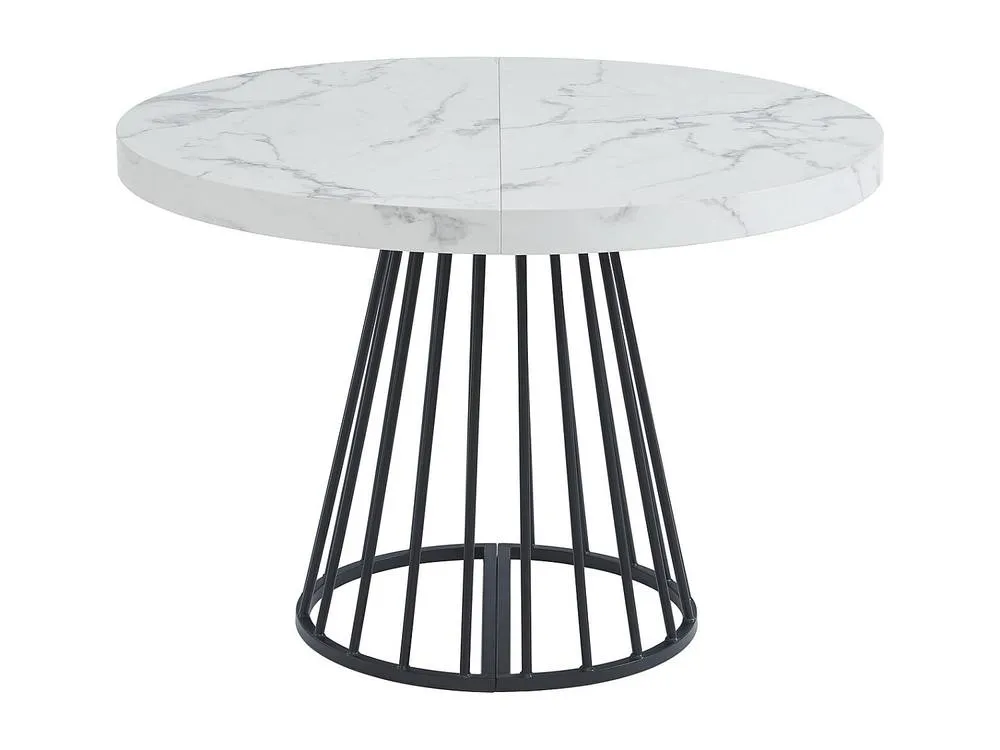 Vente-unique 2 - 12 Seater Extendable Dining Table In MDF & Steel - White and in Black