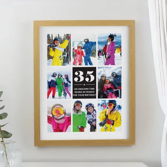 Personalised Big Number Multi Photo Poster Frame 2