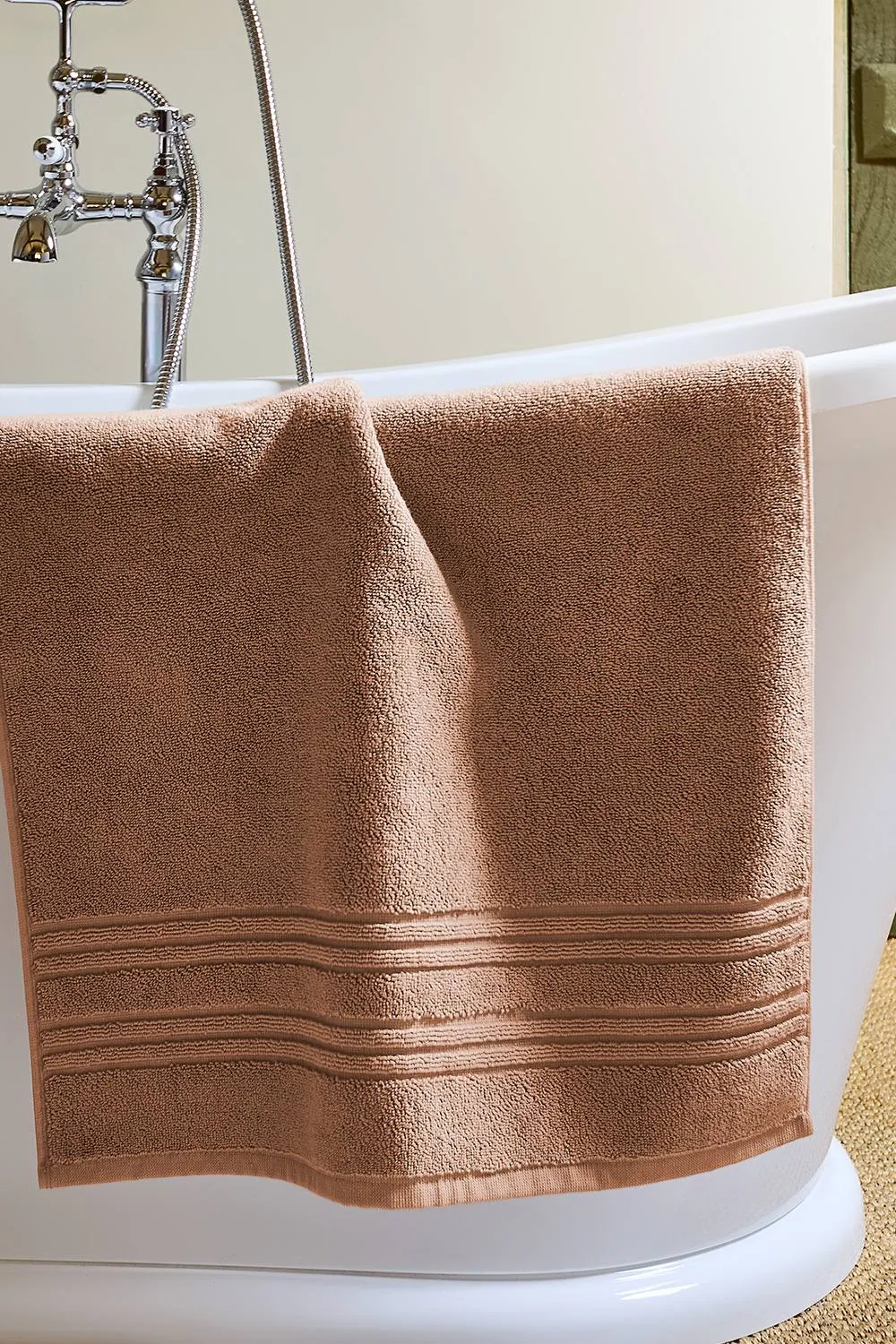 CHRISTY 'Serene' Soft Tone 100% Combed Cotton Bath Mat in Light Brown
