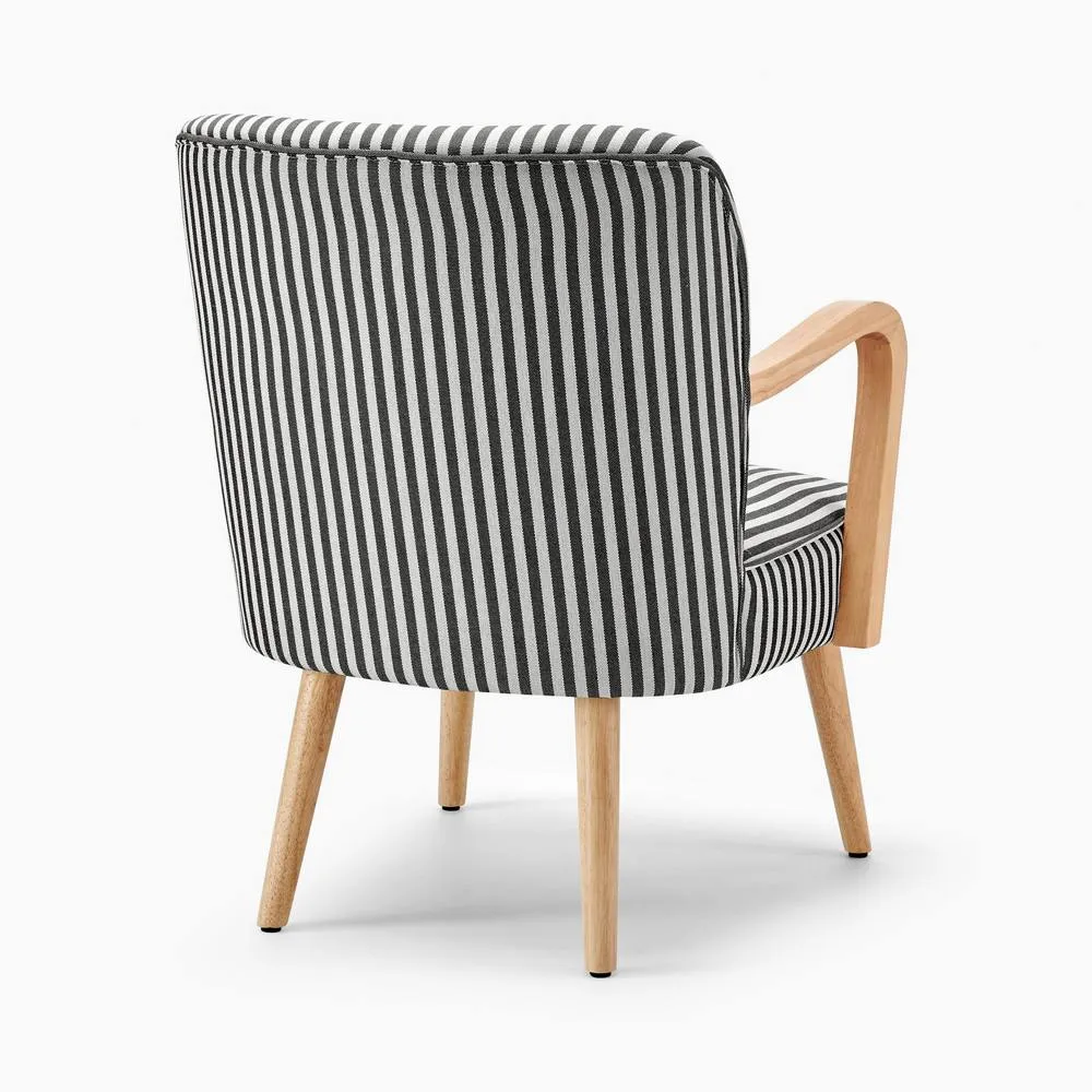 FurnitureboxUK Sylvie Accent Chair with Oak Effect Legs in Black 5