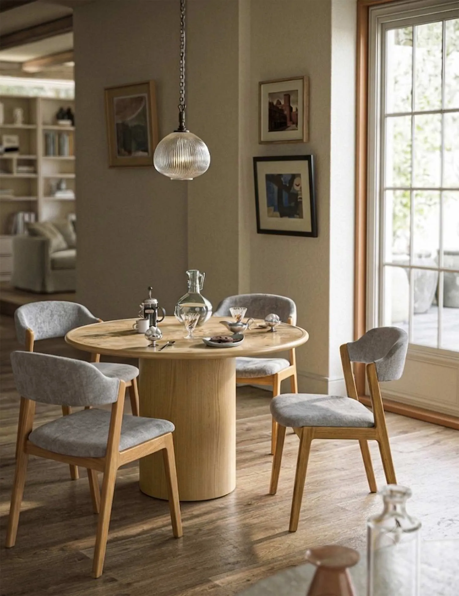 Corndell Theo Ash Dining Chair Light Grey