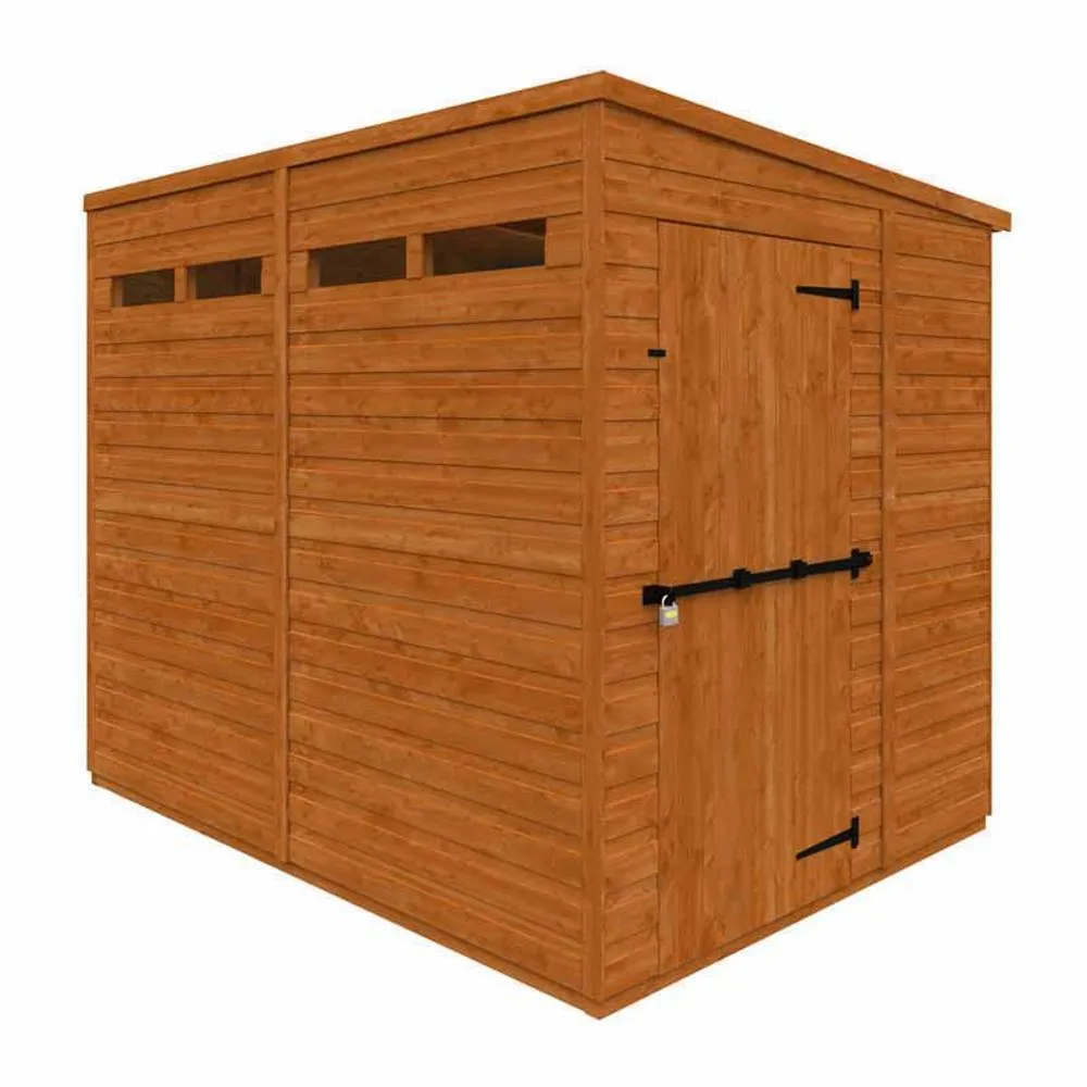 Buttercup Farm 8x6 Flex Pent Security 12mm Flex - L238.8 x W175 x H203 cm in Burnt Orange