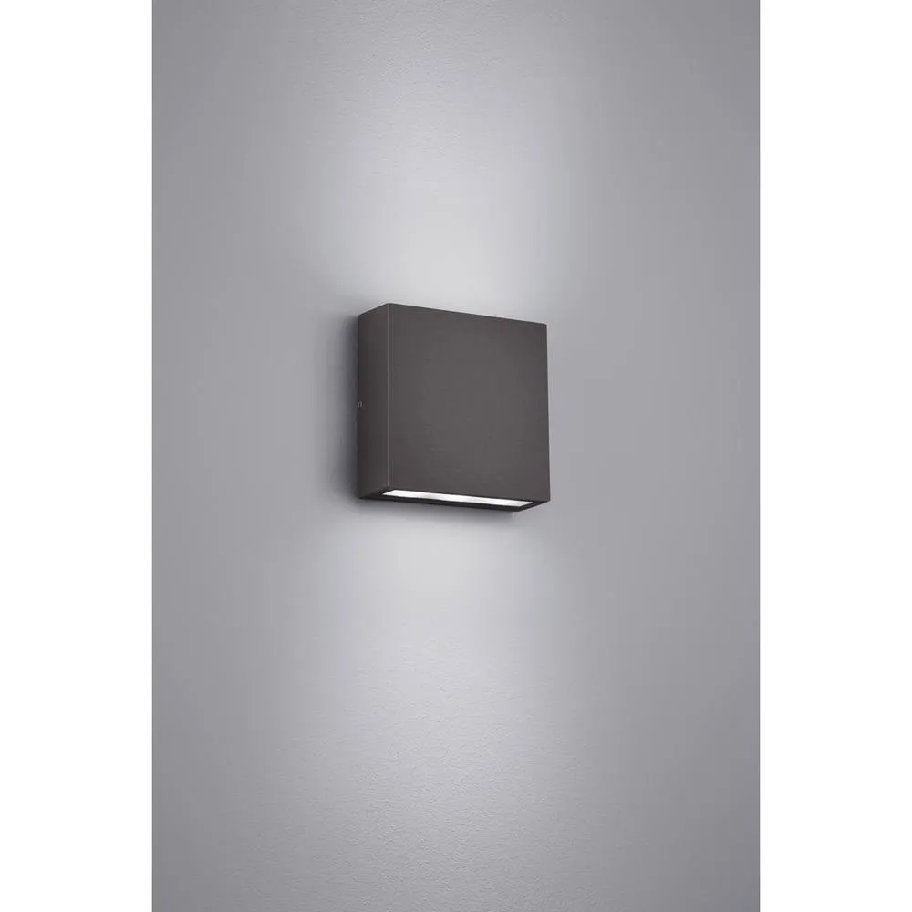Netlighting Thames Modern 2 Light Outdoor Up Down Wall Lamp Anthracite 3000K IP54 in Black 2