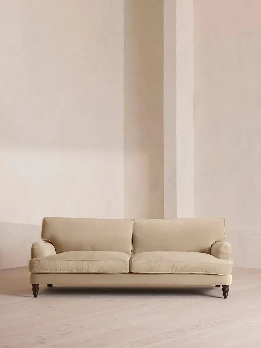 Arundel Four Seater Sofa, Velvet, Oyster