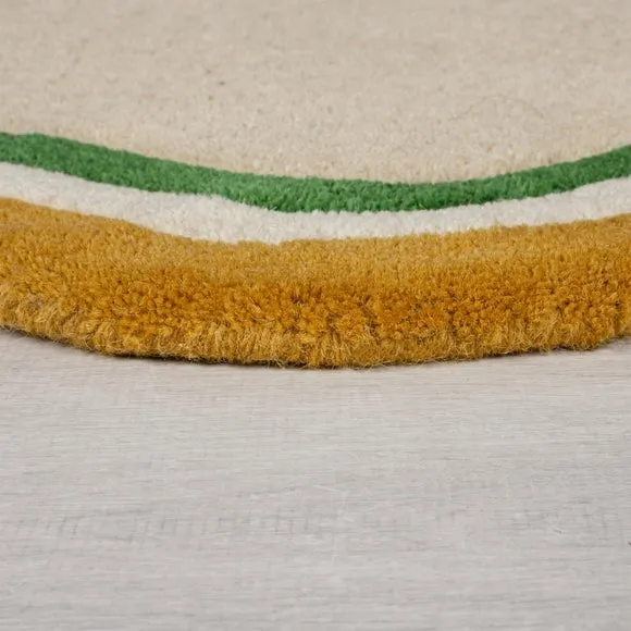 Elements Wave Natural Border Wool Rug 4