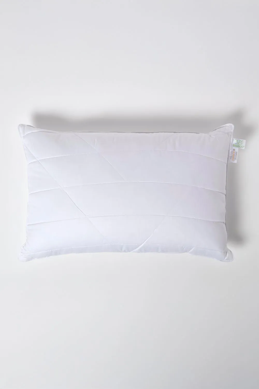 Homescapes Luxury Hypoallergenic Bamboo Pillow for Back Sleepers in White 2