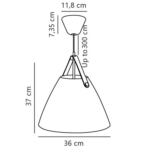 Nordlux Strap Pendant Light Beige Metal Dining Room E27 Mains 36cm 3