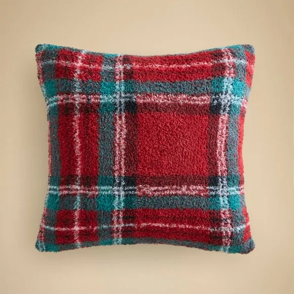 Tartan Sherpa Square Cushion 3